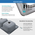 Aquacubic Top Mount Kitchen Stainless Steel All-in-One Kit 33x 22-inch Deep Drop-in Bar or Utility Sink in Satin